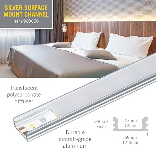 Armacost Lighting 960050 Surface Channel Mount with Diffuser, Aluminum