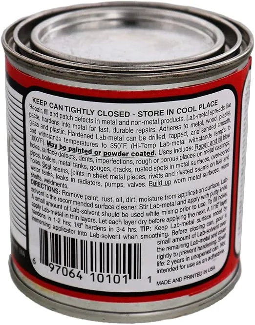 Alvin 12 oz Lab Metal Durable Economical Repair Putty, Dent Filler & Patching Compound Epoxy