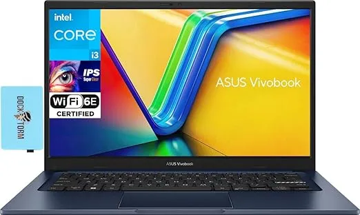 ASUS Vivobook Laptop 14.0" FHD Display (6-Core Intel i3-1215U, 16GB RAM, 1TB PCIe SSD, Intel UHD, WiF 6E, Bluetooth 5.3, Webcam, Win 11 Pro) w/DKZ USB Hub Port Expander