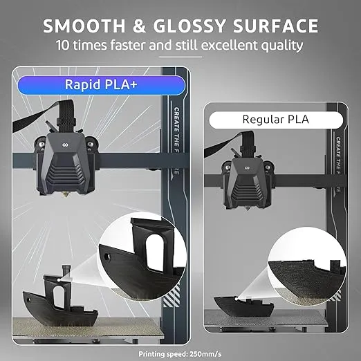 ELEGOO Neptune 4 Max 3D Printer and Rapid PLA+ Filament 1.75mm 2KG, 500mm/s High Speed Printing, 300°C High-Temp Nozzle and Auto Leveling, 16.53x16.53x18.89 Inch Build Volume