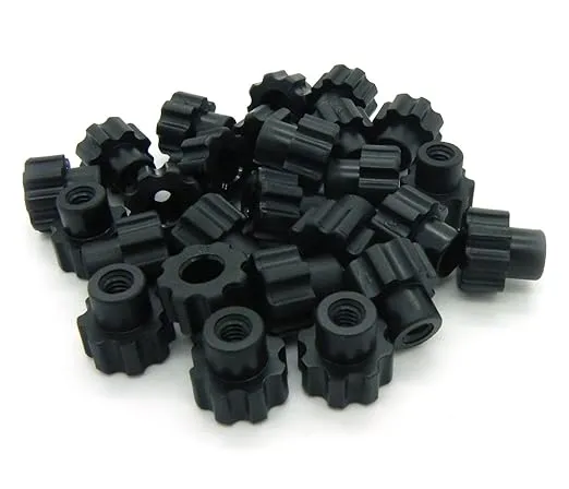Black Nylon - 10-24 Knurled Thumb Nuts 25 Pack