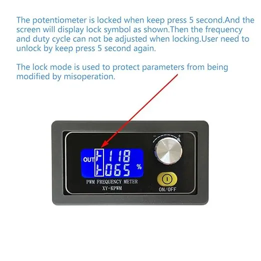 MiOYOOW PWM Frequency Generator, 1-Channel 1Hz-150KHz Adjustable Pulse Duty Cycle Function Generator, Square Wave Signal Generator Module with LCD Display and Rotary Switch