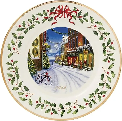 Lenox 896239 2024 Holiday Annual Plate Winter Scene, Christmas Decor