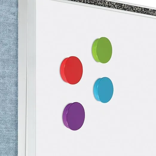 Learning Resources Super Strong Magnets, 4 Vibrant Colored Magnets, Hang on Whiteboards or Refrigerators