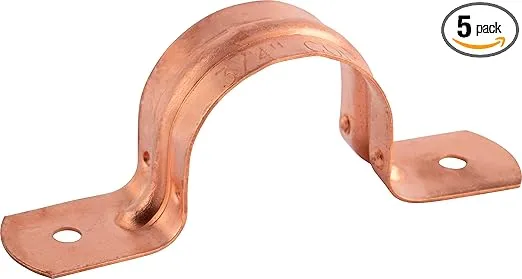 HoldRite 3/4 Inch Copper 2-Hole Strap, 5 Pack, Pipe Support, CPS075Z5