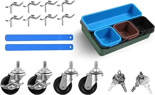 Rolling Tool Chest, 8-Drawer Rolling Tool Storage Cabinet with Detachable Top Tool Box, Liner, Universal Lockable Wheels, Adjustable Shelf, Locking Mechanism,Tool Cart for Garage Workshop (Blue-)