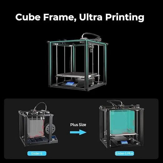 Creality 3D Printer Ender 5 Plus FDM Printer with Auto Bed Leveling Sensor Kit, Dual Z-Axis Touch Screen and Glass Bed Large Printing Size 350x350x400mm
