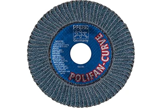 PFERD POLIFAN®-Curve Radial Type Flap Disc - 4-1/2" x 7/8", 40 grit Zirconia, Welding Accessory and Angle Grinder Attachment - For Steel and Stainless Steel (INOX) Grinding - Pack of 1 - Part 67192