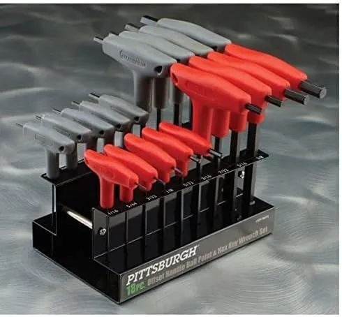 18 Pc SAE & Metric T-Handle Ball End Hex Key Set HFJ14