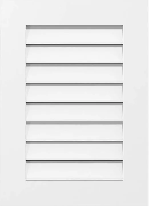 Ekena Millwork GVPVE18X2001SF Vertical Surface Mount PVC Gable Vent, 18"W x 20"H, Factory Primed White