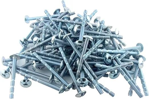 100 Pack Rok Hardware #8 x 2 Slotted Machine Thread Phillips Sqaure Drive Break Away Long Truss Head Screws