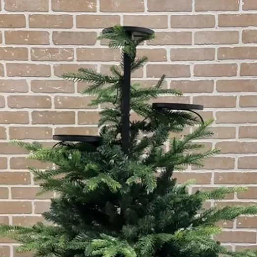 Black Christmas Tree Topper, Tree Topper Candelabra for Christmas, 3 Tier Candle Holders, Unique Christmas Topper Decorations, Christmas Decorations (90cm)