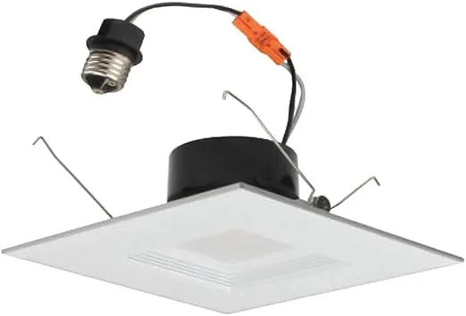 NICOR Lighting 6 inch White Square LED Recessed Downlight in 3000K (DQR6-10-120-3K-WH-BF)