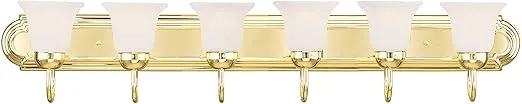 Livex Lighting 1076-02 Riviera 6-Light Bath Light, Polished Brass, 48 x 8 x 8