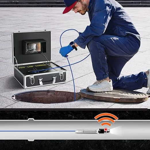 VEVOR Sewer Camera with 512Hz Locator, 131 ft/40 m, 7" Pipeline Inspection Camera with DVR Function, IP68 Camera with 12 Adjustable LEDs, A 16 GB SD Card for Sewer Line, Home, Duct Drain Pipe Plumbing