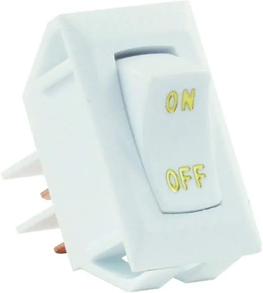 JR Products 12585 White SPST Labeled On/Off Switch