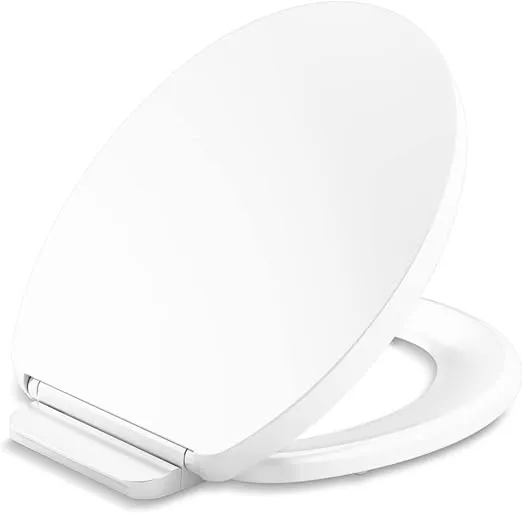 KOHLER K-26802-0 Impro ReadyLatch Quiet Close Round-Front Toilet Seat, Round Toilet Seat, Soft Close Toilet Seat, White