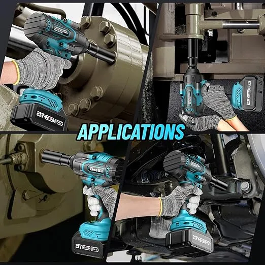 Seesii 1000Nm(738ft-lbs) Cordless Impact Wrench High Torque,1/2" Brushless Impact Gun w/Two 4.0AH Battery,Fast Charger, 5 Sockets & Storage Case, Electric Impact Wrench for Car Truck,WH760