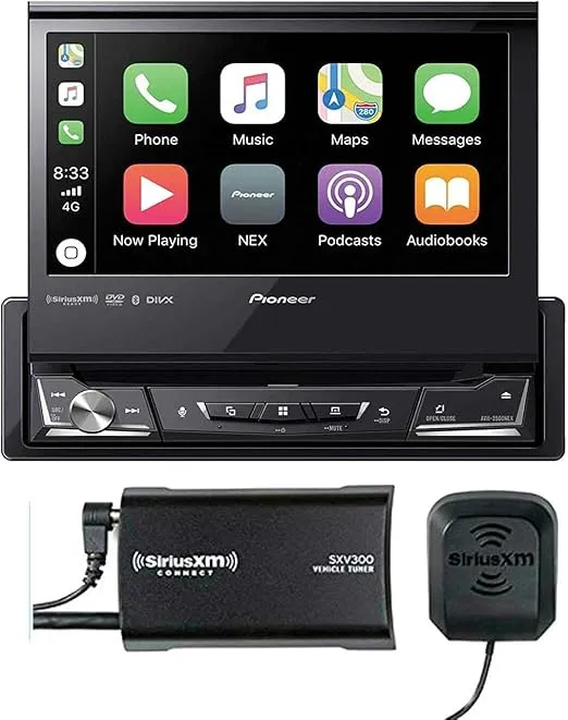 Pioneer AVH-3500NEX 7" Single Din DVD Receiver CarPlay Built in Bluetooth Bundled with + (1) SiriusXM Satellite Radio Tuner SXV300v1