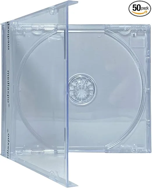 Protect Your Music Collection Assembled CD Jewel Cases with Clear Tray - 10.4 mm Standard Size, Premium Quality (Clear) (Pack of 50)