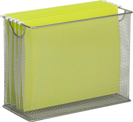 Honey-Can-Do Mesh Desktop File Organizer, Silver OFC-03303 Silver, 5.5 x 12.5 x 9.8"