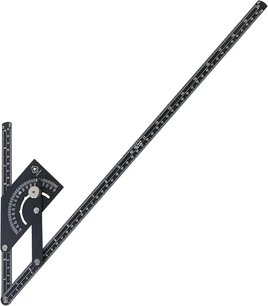 Angle Finder II, Anodized Aluminum Protractor 0-180 degrees, Measures inside or outside angles for tube bending or sheet metal bending and layout, Long 20-inch arm