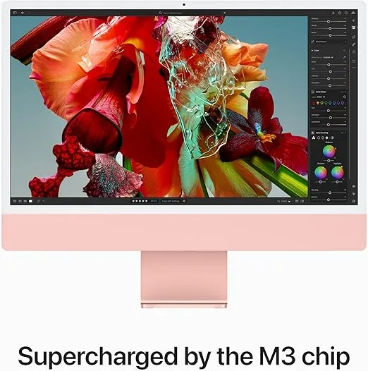 Apple 2023 iMac All-in-One Desktop Computer with M3 chip: 8-core CPU, 10-core GPU, 24-inch Retina Display, 8GB Unified Memory, 256GB SSD Storage, Matching Accessories. Works with iPhone/iPad; Pink