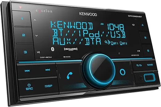 Kenwood DPX395MBT Double DIN in-Dash Digital Media Receiver with Bluetooth (Does not Play CDs) | Mechless Car Stereo Receiver | Amazon Alexa Ready - Black