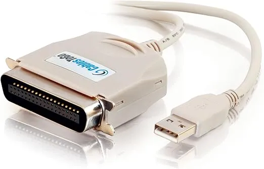 C2G 16898 USB to Centronics 36 (C36) Parallel Printer Adapter Cable, Beige (6 Feet, 1.82 Meters)