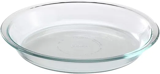 Pyrex Glass Bakeware Pie Plate 9" x 1.2" Pack of 2 - Clear - Original Genuine Pyrex - Made in the USA