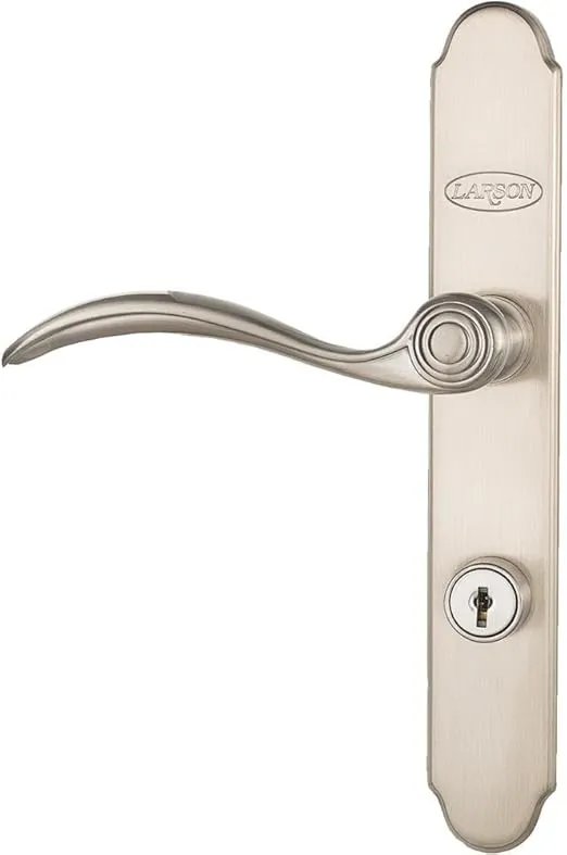 Larson 20297817 QuickFit Curved Handle Set With Keyed Deadbolt Lock (Fits Larson Storm Doors With QuickFit Lockset), Brushed Nickel (NOT Designed as Replacement Handle for Existing Locks)