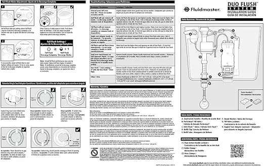 Fluidmaster 550DFRK-3 DuoFlush Complete Fill and Dual Flush Conversion System, 2