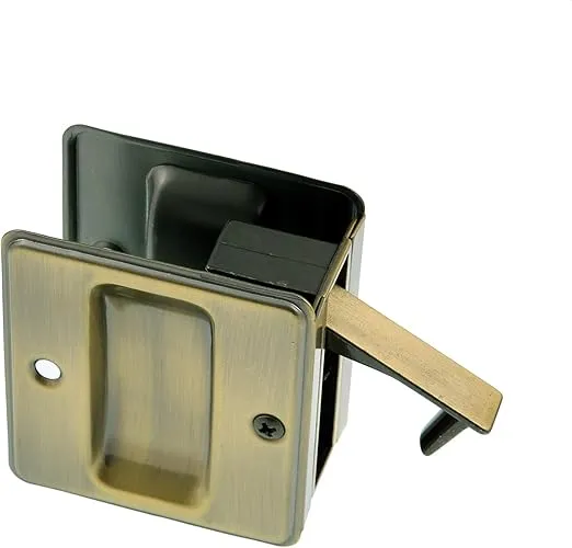 idh by St. Simons 25410-005 Premium Quality Solid Pocket Passage Door Pull, Antique Brass