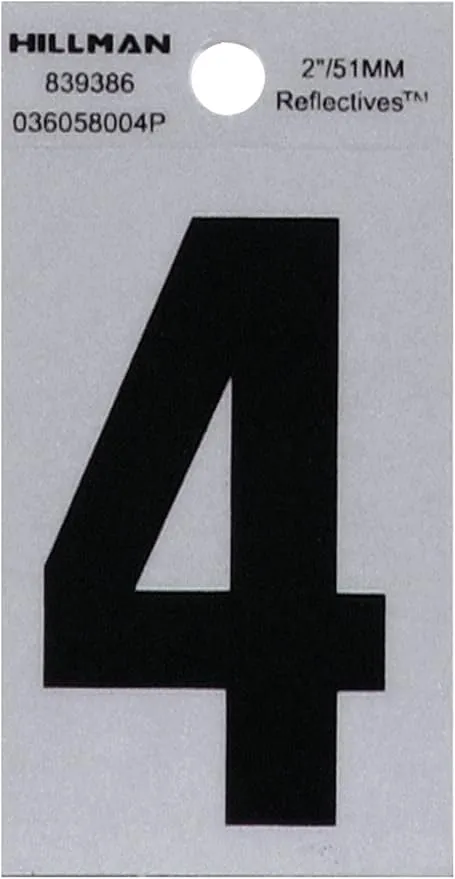 Black, Number 4 839386 2-Inch Silver Reflective Square-Cut Mylar House