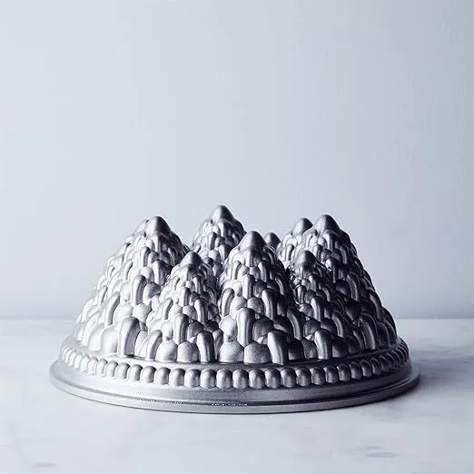 Nordic Ware Pine Forest Bundt, Sparkling Silver, 9 Cup