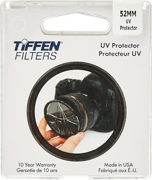 Tiffen 52UVP Slim 52mm UV Protection Filter for Camera Lens, Clear Optical Glass, Impact Resistant