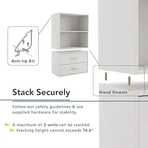 HOMES: INSIDE + OUT Apexa 6 Cube Storage Organizer Shelves, Stackable Wood Bookcase Fits Cubby Bins for Organization, Dorm Teen Room Decor & Home Office, Black