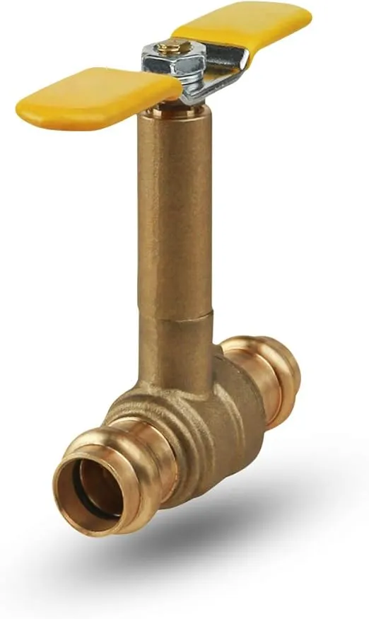 Midline Valve 752R234 Premium Brass Ball Valve, Long Bonnet with T-Handle, with 1/2 in. Press Connections