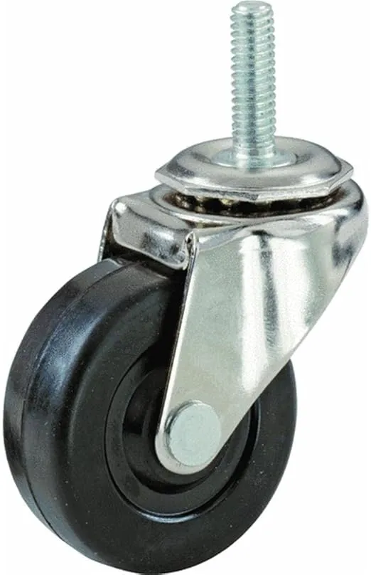 Shepherd Hardware 9196 4-Inch Stem Caster, Soft Rubber Wheel, 1/2-Inch Stem Diameter, 115-lb Load Capacity