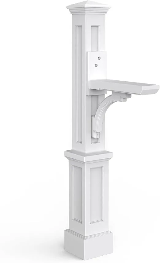 Mayne 5813-W Newport Plus Mail Post, 25x8, White