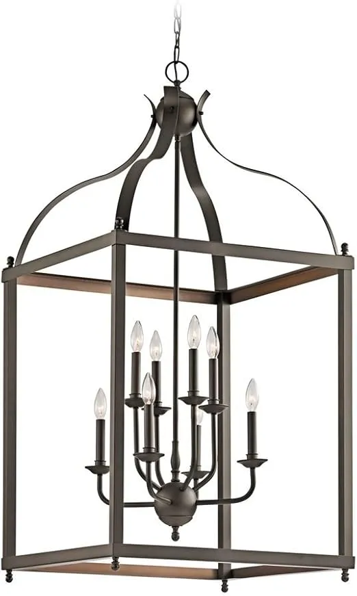 Kichler Larkin 47.75" Foyer Pendant Light in Olde Bronze®, 8-Light Oversized Pendant, (47.75" H x 24" W), 42591OZ