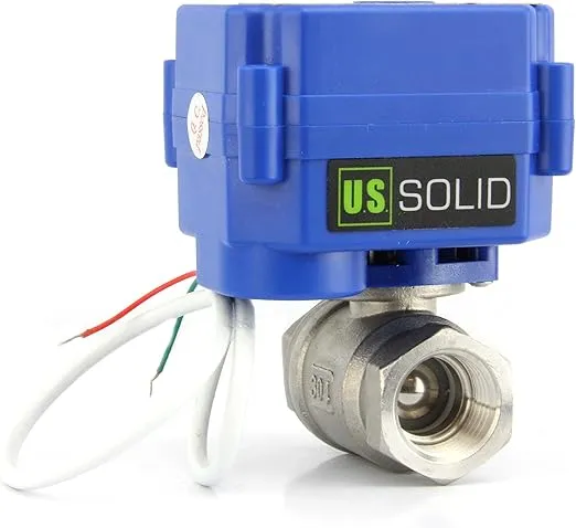 Motorized Ball Valve- 1/2" Stainless Steel Ball Valve with Full Port, 9-24V AC/DC and 2 Wire Auto Return Setup by U.S. Solid