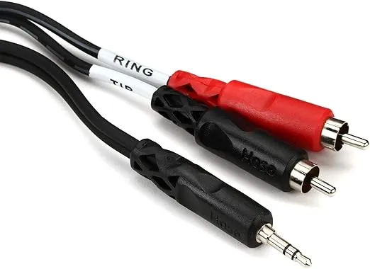 Hosa CMR-206 3.5 mm TRS to Dual RCA Stereo Breakout Cable, 6 Feet,Black