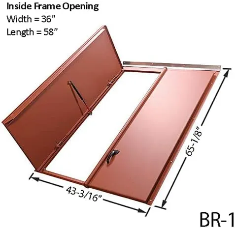 BR Sloped Wall Basement Doors (BR-1: Inside - W36 x L 58", Overall - W 43-3/16" x L 65-1/8")