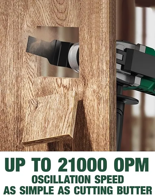 KIMO 20V Cordless Oscillating Tool Kit with 26-Pcs Accessories, Max 21000 OPM, 6 Variable Speed & 3° Oscillating Angle, Battery Powered Oscillating Multitool for Cutting Wood/Nail/Scraping/Sanding