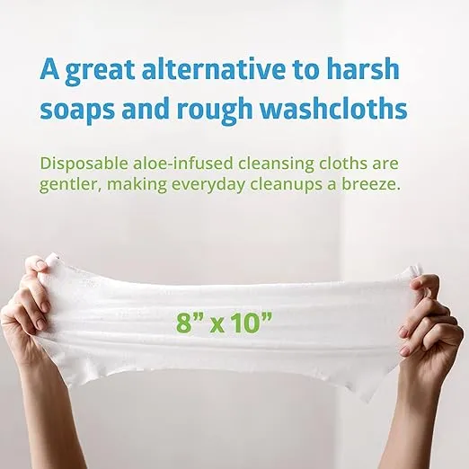 FitRight Personal Cleansing Wipes with Aloe (8x10 inch) | 600 Pieces Moisturizing Body Wipes for Adults Bathing and Incontinence Cleaning | Scented Cloth Adult Wipes for Elderly Care