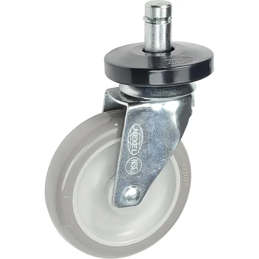 Nexel Polyurethane Wheel Swivel Casters (Set of 4), 5" Diameter, 1¼" Thick