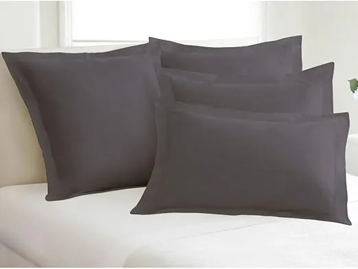 Today’s Home Pillow Shams Soft Microfiber Tailored Classic Styling, Standard, Grey (2 Pack)