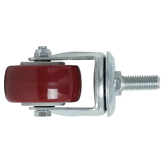 Finnhomy Swivel Caster Wheels 2 Inch Heavy Duty Threaded Stem Casters 3/8"-16x1 Set of 4 Premium Polyurethane Wheels PU Load Bearing 800 Lbs Anti-wear Smooth Casters, Red
