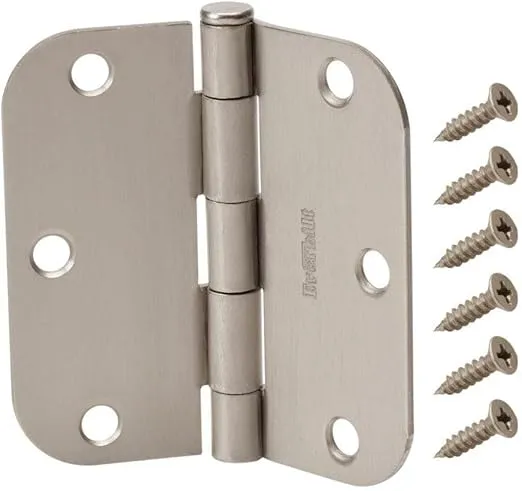 Everbilt 3-1/2 in. x 5/8 in. Satin Nickel Radius Door Hinge